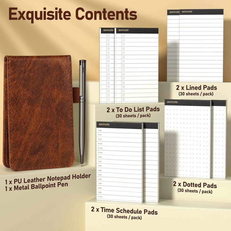 WEMATE 10 Pieces Notepad Holder Set Pocket Notebook - Included