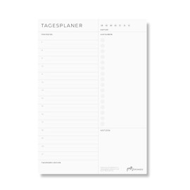 Daily Planner Pad DIN A5 with To-Do List and Schedule, Daily Goal and Daily Reflection, 50 Pages, Sustainably Made in Germany (1)