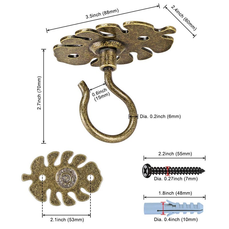 Dolibest Wall Mount Ceiling Hooks,Plant Hooks for Ceiling Metal Plant