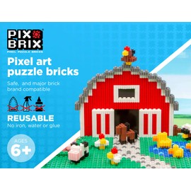 Pix Brix Pixel Art Puzzle Bundle - 4,500-Piece Kit with 32 Color Palette (Light, Medium, Dark) - Interlocking Building Bricks for 2D and 3D Creations - STEM Toy for Ages 6+