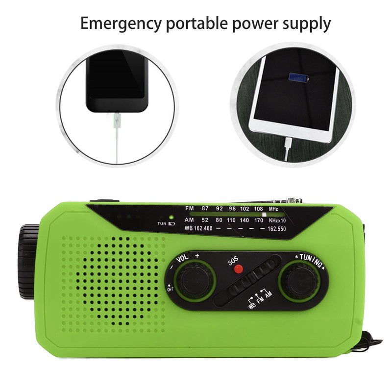 Emergency Radio Hand Power Generation Solar Radio with LED Flashlight