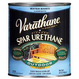 2-Pack of 1 qt Rust-Oleum 250241H Clear Varathane Water-Based Exterior Ultimate Spar Urethane, Satin