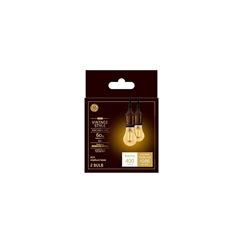 GE Vintage 2-Pack 60 W Equivalent Dimmable A15 LED Amber