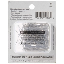 Dritz 21 pines de satén, extralargos, 300 unidades, níquel