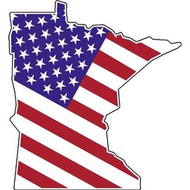 8" STATE OF MINNESOTA Shaped american united states flag MAGNET Vinyl Car Fridge Sticks to any Metal Surface
