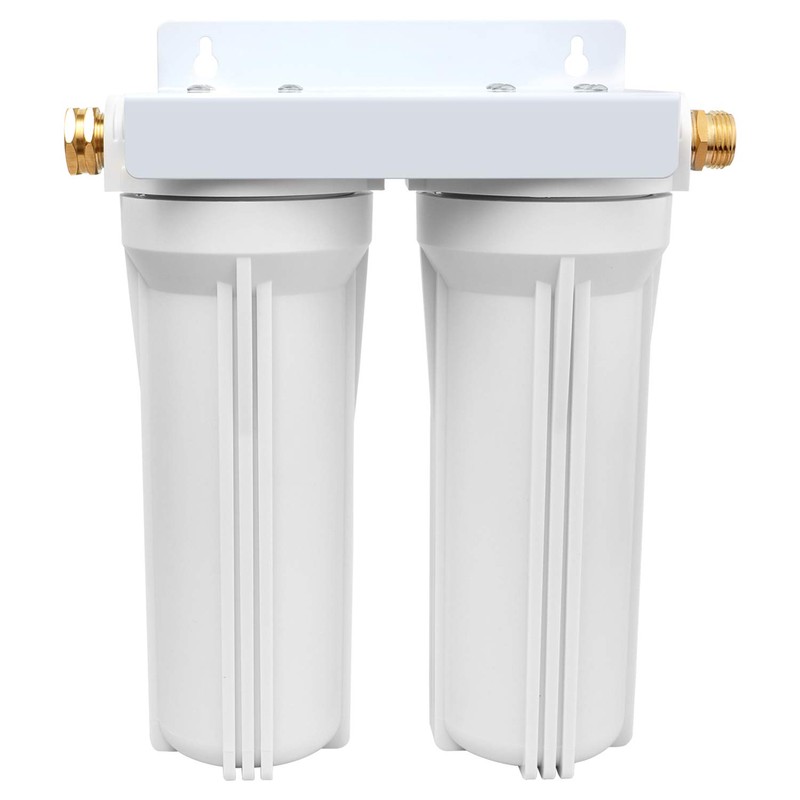 External RV Dual Water Filter System for RVs Boats Motor