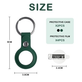 2 Stück Silikon Abdeckung für AirTags Tracker, Silikonabdeckung Key Finder zur Vermeidung von Kratzern und sicherer (Schwarz und Grün)