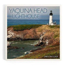 Yaquina Head Lighthouse, Oregon Coast (Absorbent Ceramic Coaster, Single, Cork Back, Kitchen Table Decor)