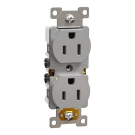 Square D X Series 125V Tamper Resistant Duplex Outlet, 15 Amp, Matte Gray