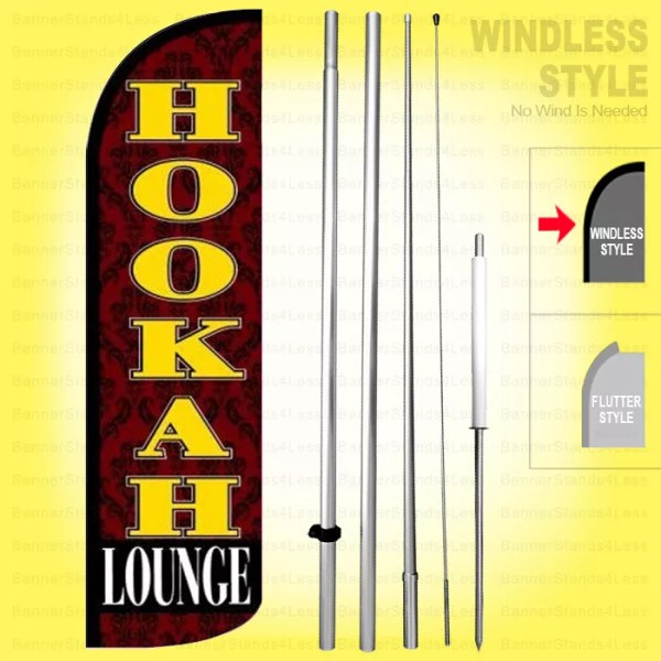 HOOKAH LOUNGE - Windless Swooper Flag Kit 15' Feather Banner