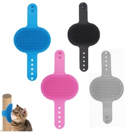 4pcs Cat Self Grooming Brush - Adjustable TPR Pet Massage Comb for Face & Body, Interactive Toy for Short/Long Hair Cats & Kittens, Fits Climbing Frames & Table Legs (Multicolor)