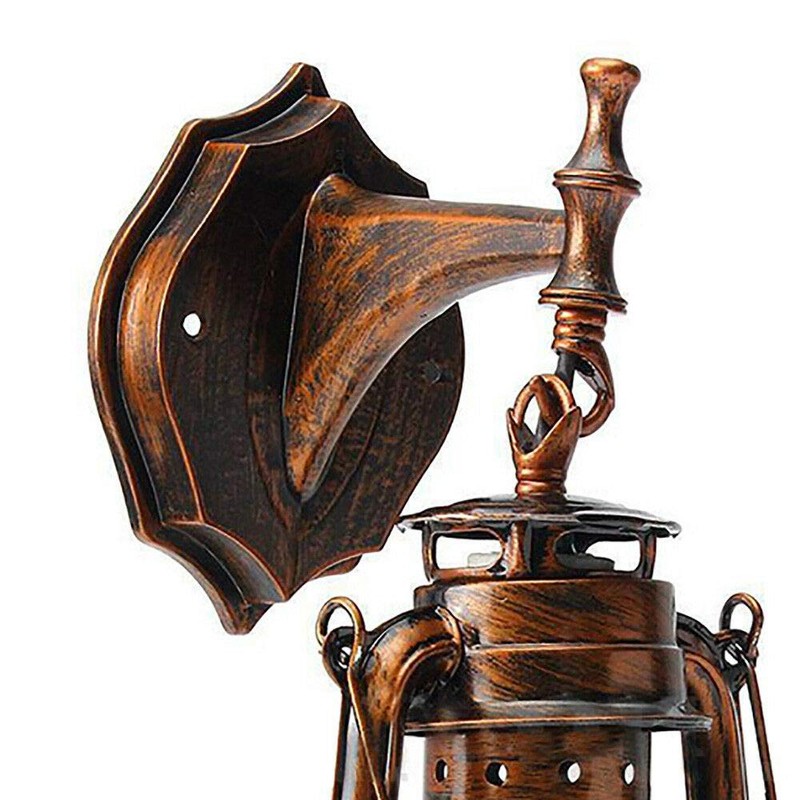 DYRABREST Lantern Wall Mounted Light Vintage Retro Metal Garden Outdoor
