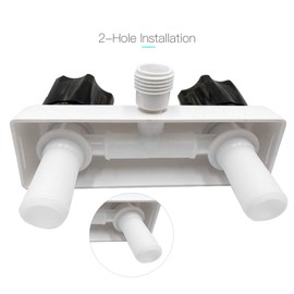 RV Shower Faucet with Head and Hose - Indoor Outdoor Camper Shower Faucet Set Water-saving On-Off Showerhead Replacement Kit for RVs, Fifth Wheels, Motorhomes,Travel Trailers,Campers,White