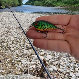 Crankbait Set of 5 for Perch, Pike & Zander, 6 g, 5.7 cm Floating Artificial Bait Set for Spin Fishing, Set of 5 Fishing Lures in Various Decorations, Pike Bait, Perch Bait, Zander Bait