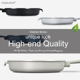 COOKLOVER Nonstick Ceramic Fry Pan, Non-Toxic, PTFE&PFOA Free, Induction Compatible Egg Skillet Frying Pan with Heat Resistant Handle, 8 Inch – Gray