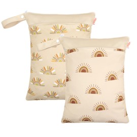 SEAUR Wet Bag Nursery Large Dry Wet Bag Baby Nappy Bag for On the Go Waterproof Wet Bag Zip Washable Reusable Organiser Bag Travel Sports Pool, D11 2pcs