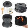 Lixada 10Pcs Camping Cookware Mess Kit Lightweight, Compact, Durable Pot
