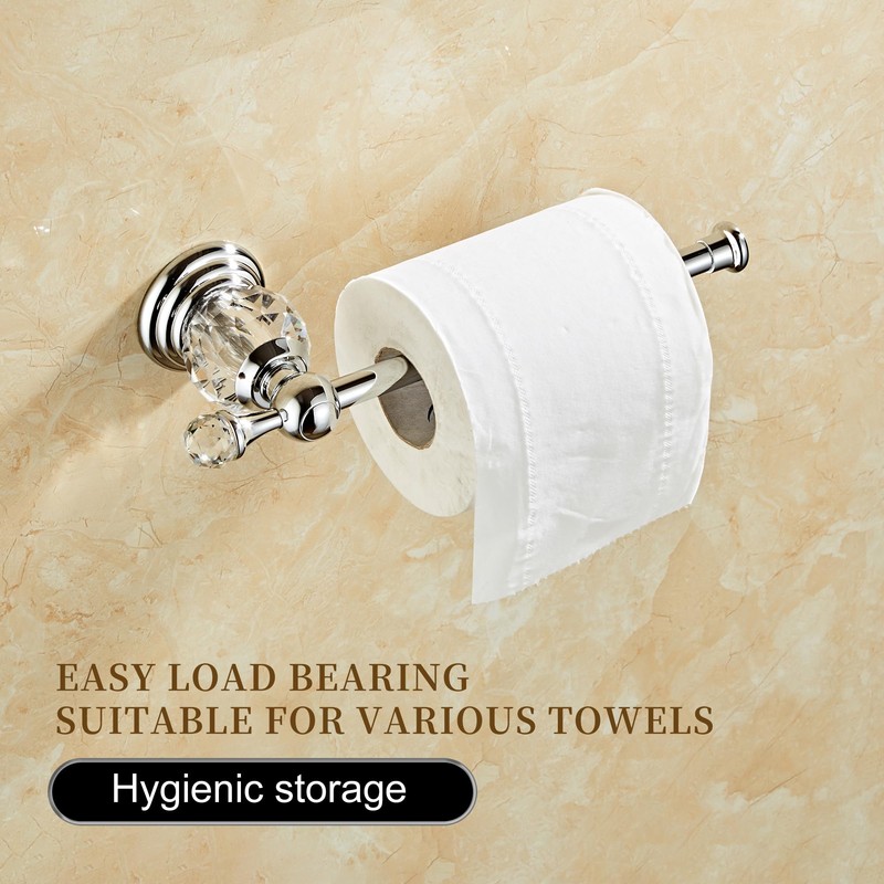 Chrome Toilet Roll Paper Holder,Silver Crystal Bathroom Tissue Holder