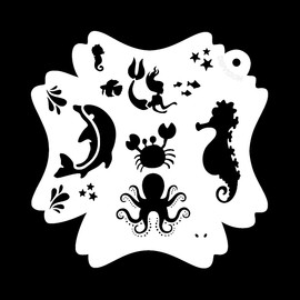 Depvision Reusable Face Paint Stencils for Body Art Painting Halloween Party Makeup Stencils (Animal-2)