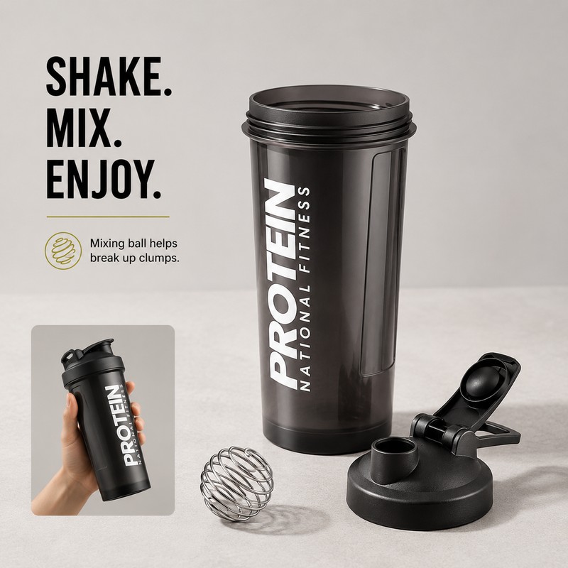 Protein Shaker Bottle, 600 mL Mixing Cup with Mixing Ball,