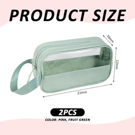 2 Pieces Candy Color Makeup Bag, Waterproof Storage Bag, Transparent Travel Toilet Bag, and Convenient Stationery Storage Bag.