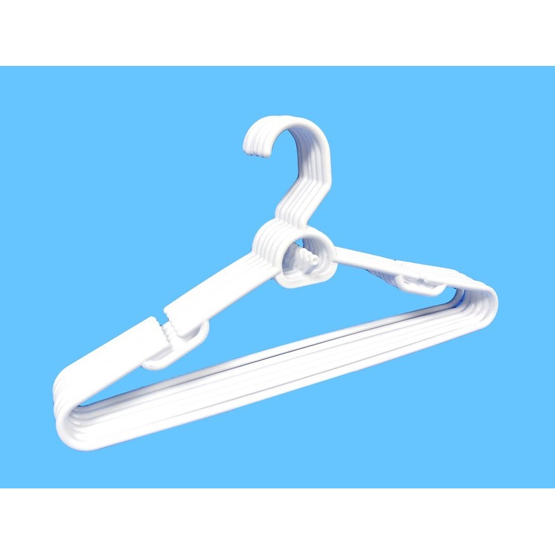 Merrick Plastic Attachable Hangers, 6-Count White
