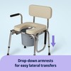 Medline Drop Arm Commode with Padded Seat and Backrest, Durable