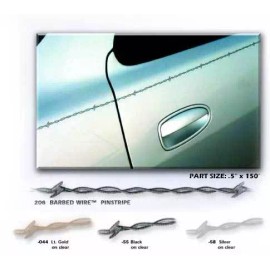 Sharpline 1/2" x 150' " BLACK " Barbed Wire Pin-Stripping printed on CLEAR