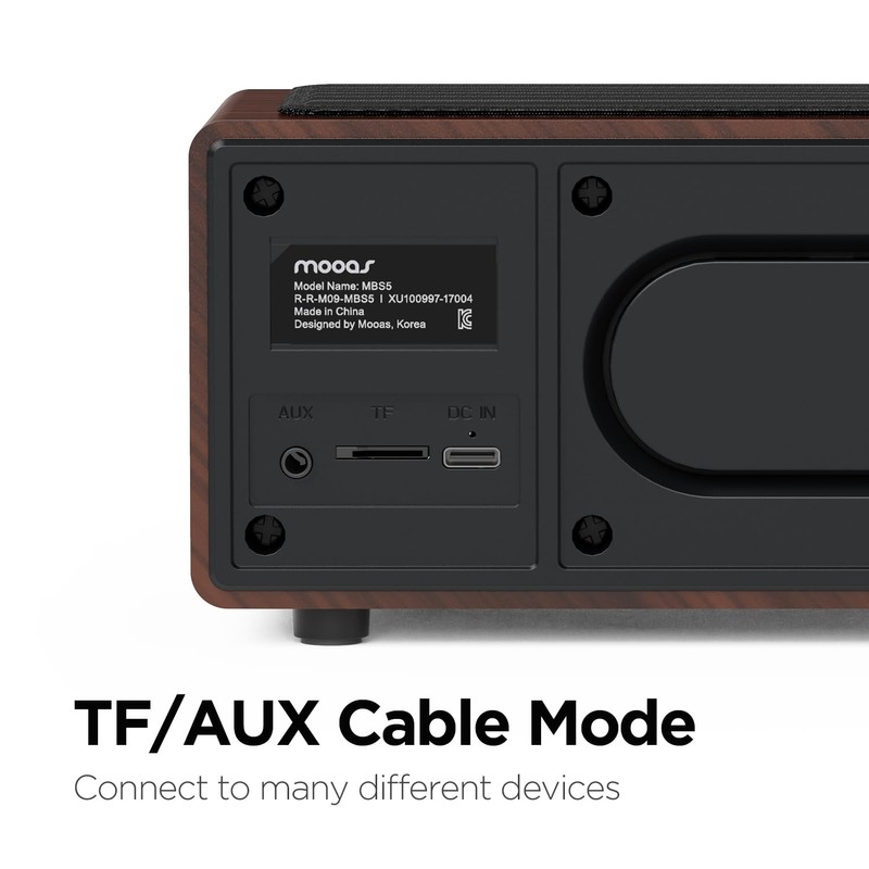 mooas Retro Bluetooth Radio Speaker Vintage Charging Desk Clock Portable