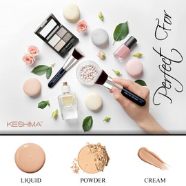 Keshima Flat Kabuki Foundation Brush Makeup Brush for Liquid, Cream and Powder for Polishing, Blending and Face