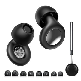 Tapones para Oídos para Dormir 45 dB, Tapones Auditivos Reutilizables de Silicona (8 uds), Protectores Auditivos y Canceladores de Ruido para Dormir, Deportes y Estudio (negro)