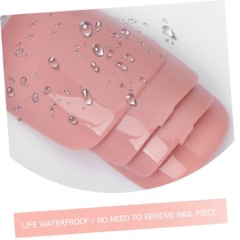 Healeved 36pcs Women Nail Decor Fake Nail False Nails Nail Glue Nails with Glue Nail Art Decals Glue on Nails Stick on Nails Tool Kits Nail Decals Nail Stickers Wooden