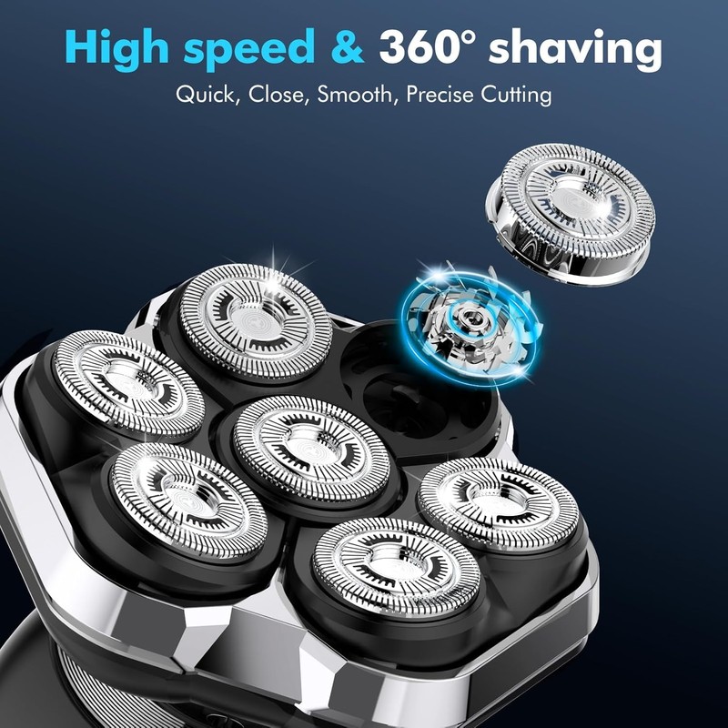 ETENTOUS 7D Magnetic Replacement Shaving Head, Wet & Dry Shaver