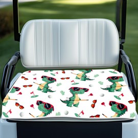 WEBEEDY Golf Cart Seat Covers,Funny Dinosaur Golf Cart Seat Cover Towel Blanket with Holes,Microfiber Golf Cart Seat Cover Fits Most 2-Seat Golf Carts Golf Cart Accessories,51"x 31"/130x78.5cm