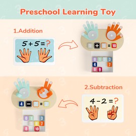 TOP BRIGHT TOP BRIGHT Educational Learning Number Toy for Toddler - Finger Counting Math Toys, Homeschool Supplies for Math Manipulates, Teaching Early Education Toys for Kid Age 3+, Montessori Toy for Toddler