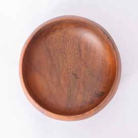 GoCraft Wooden Bowl with Matte Finish – Handcrafted Mango Wood Serving Bowl for Salads, Snacks & Décor – Rustic & Minimalist Kitchenware
