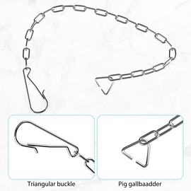 6 Pack Stainless Steel Toilet Flapper Chain - Easy Replacement for Most Toilet Flappers - Silver