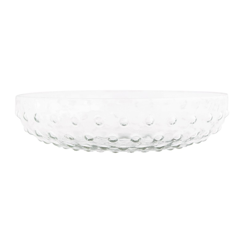 Creative Co-Op Round Glass Hobnail Serving Bowl, Clear