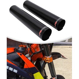 JFG RACING Motorcycle Carbon Fiber Fork Wrap Boots Gator Guard Protector Front Shock Covers Gaiters For Most Dirt Bike, 2 PCS 210mm