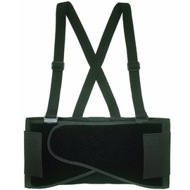 Tuff Bros Economy Elastic Back Brace Lumbar Support Belt Adjustable Straps - Black (Large/X-Large (36"-44" Waist))