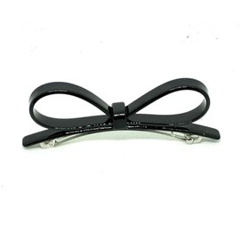 Wardani, lace bow barrette french tortoiseshell, handmade in France (Black)