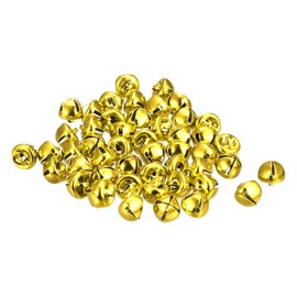 sourcing map Jingle Bells, 10mm 48pcs Carbon Steel Craft Bells for DIY Christmas, Gold Tone