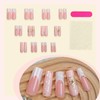 RUOKEXIN Long Square Press on Nails French Tip Fake Nails