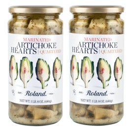 Roland Quartered Marinated Artichoke Hearts 2 Glass Jars 24oz/1lb 8oz each