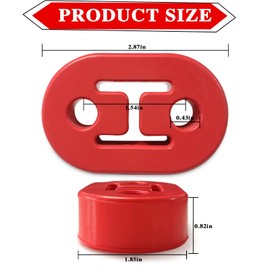 2Pcs Exhaust Hanger Rubber 2 Holes Adjustable Insulator Bushing Rubber Insulator High Density & Anti-Corrosion Rubber Universal for Car/Truck/Jeep/SUV (Red)