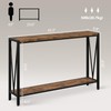 Industrial Console Table, 2 Shelf Entryway Table with Storage, Narrow