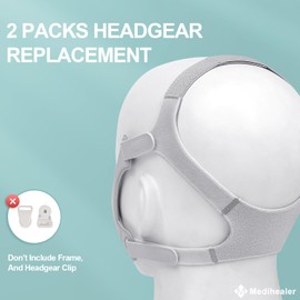 2Packs CPAP Headgear, 2Pack Replacement Headgear, Standard Mask Straps, Snugly Fit and Reduce Air Leaks, Frame and Clip Not Included, Great-Value Supplies by Medihealer.