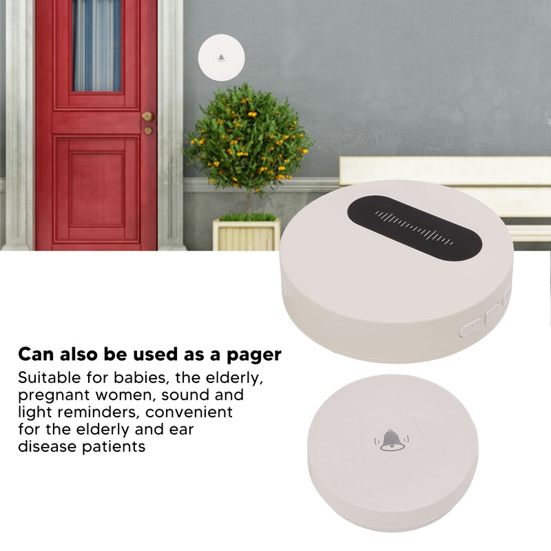 Wireless Doorbell Self Generating 1 Receiver 2 Push Button Battery