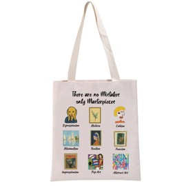 PYOUL Art History Lover Gift There are no Mistakes only Masterpieces Tote Bag Painting Artist Handbag Artist Lady Gift Art Teacher Gift (There are no Mistakes Tote)