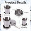 Cosmeria Folding Cups, 2 Pieces Stainless Steel Collapsible Cup with
